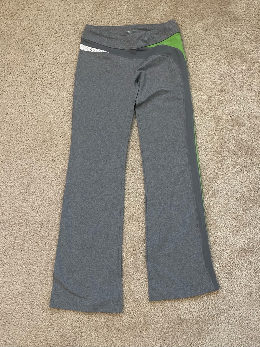 bebe Gray Sweatpants with Green and White Accents